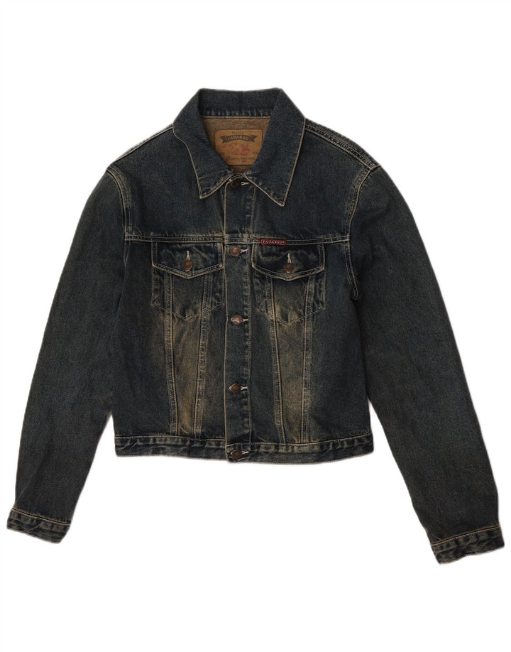 Винтажная женская джинсовая куртка UK 14, средний темно-синий хлопок, хлопок