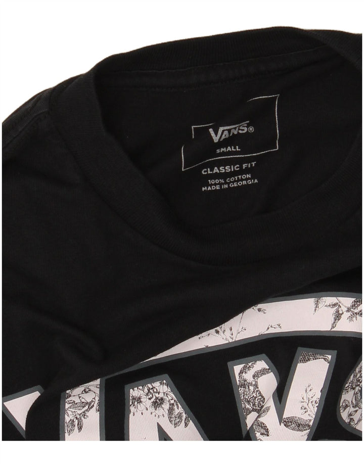 Мужской топ Vans классического кроя с рисунком и длинными рукавами, маленький черный хлопок
