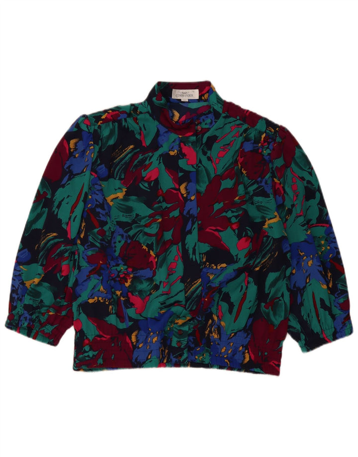 COMMANDER Женская укороченная блузка-рубашка EU 42, большая разноцветная с цветочным принтом