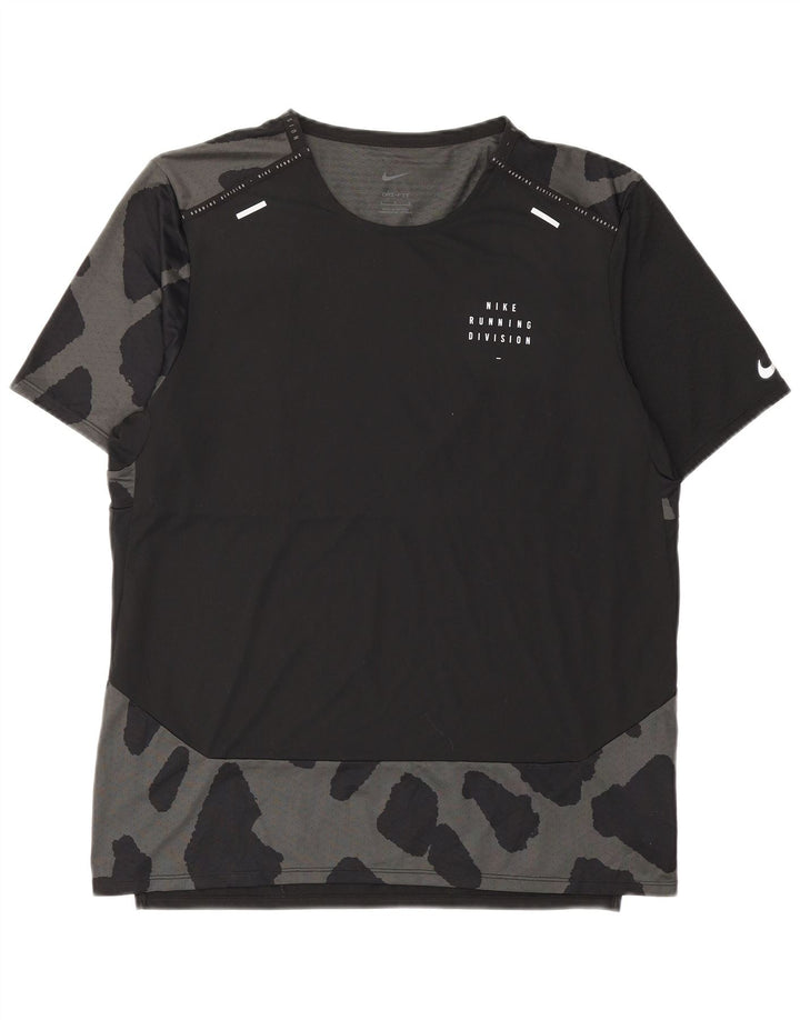 Мужская футболка Nike Dri Fit, большой черный камуфляжный полиэстер