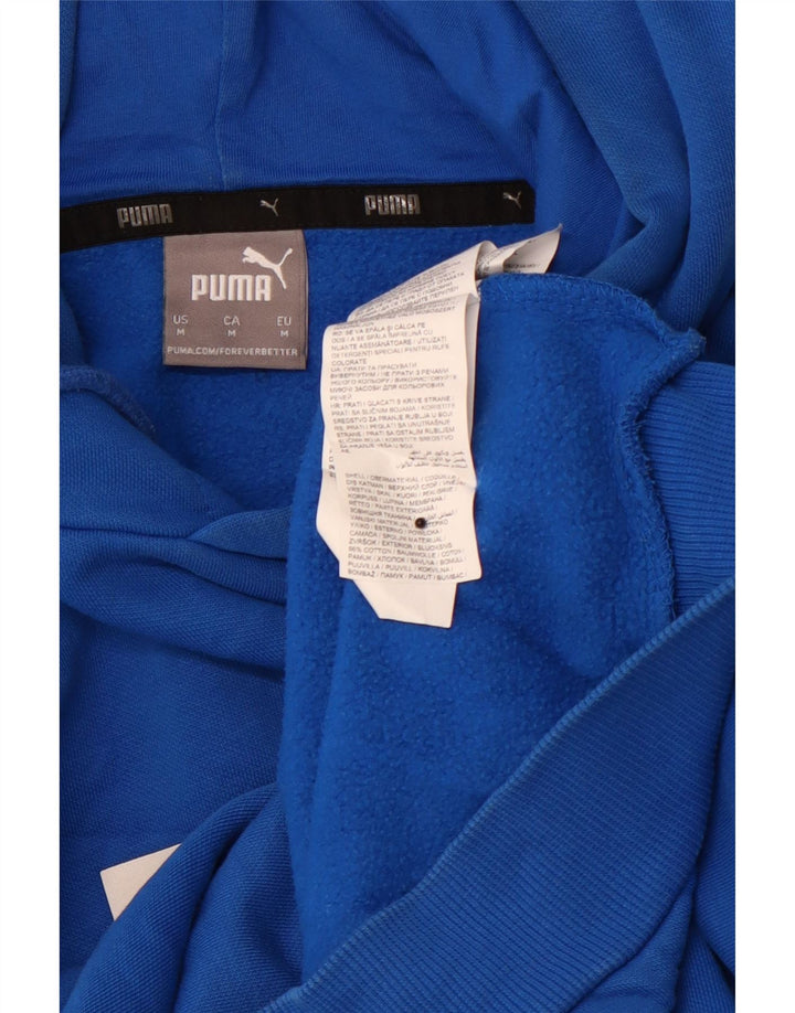 Мужской джемпер с капюшоном PUMA, хлопковый, среднего синего цвета