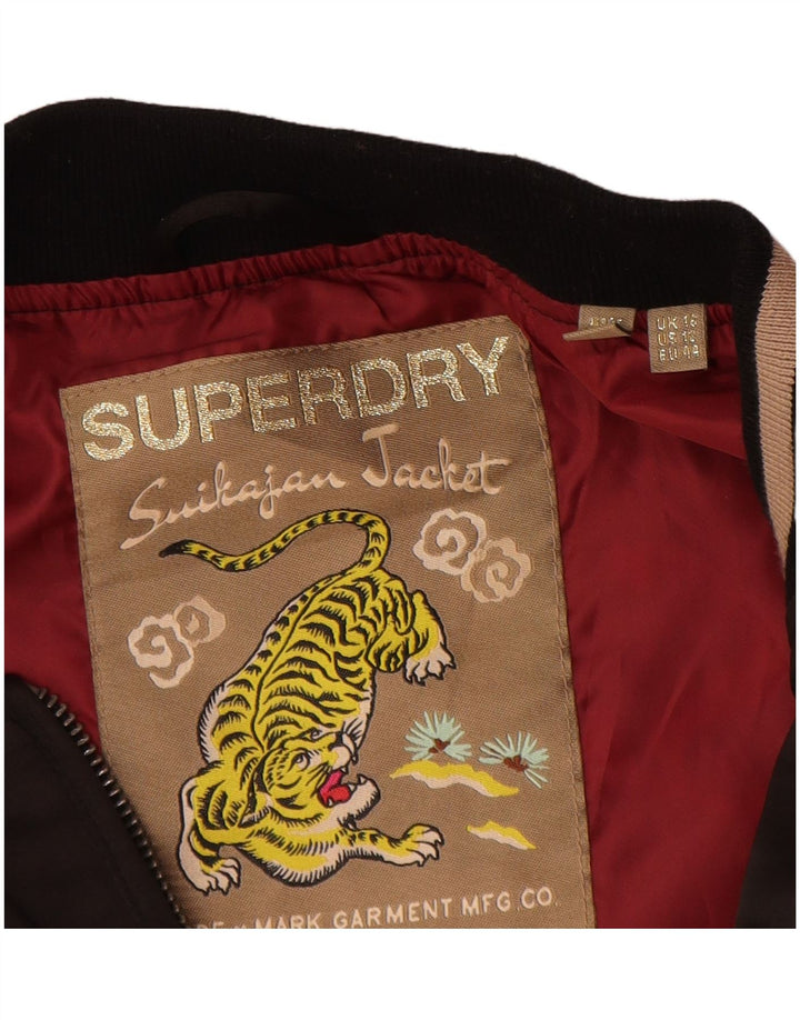 Женский спортивный костюм Superdry с графическим рисунком UK 16, большой коричневый цвет с цветными блоками