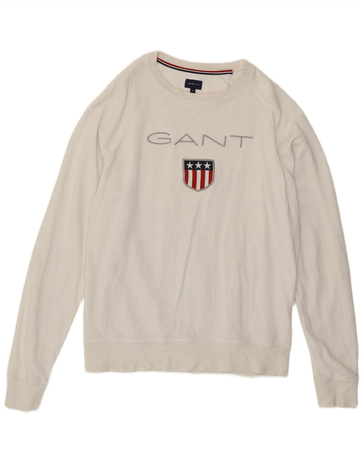 Мужской свитшот с рисунком Gant, XL, белый хлопок