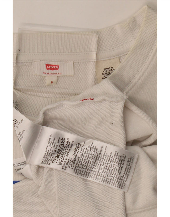 Женский укороченный свитер оверсайз с рисунком Levi's, Великобритания, 10, маленький белый