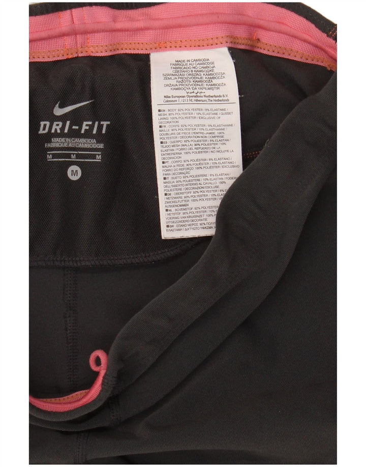 Женские спортивные брюки-капри Nike Dri Fit UK 14, средний черный полиэстер
