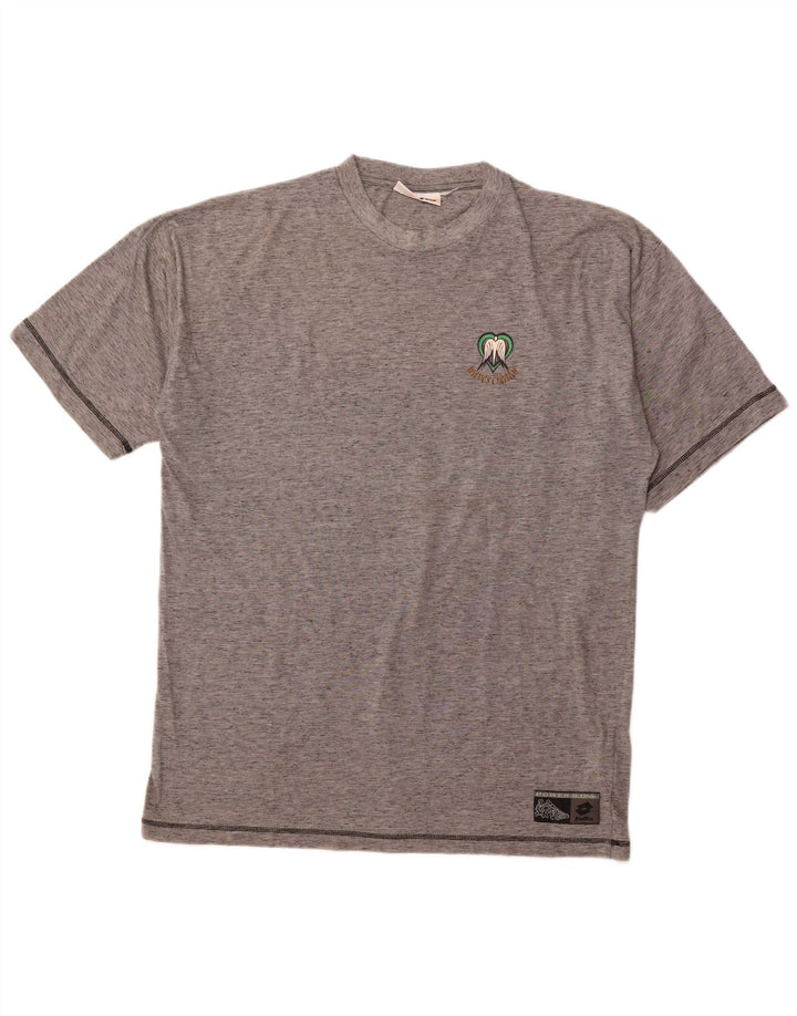 Мужская футболка с рисунком LOTTO, Великобритания, 44/46, 2XL, серый полиэстер с крапинками