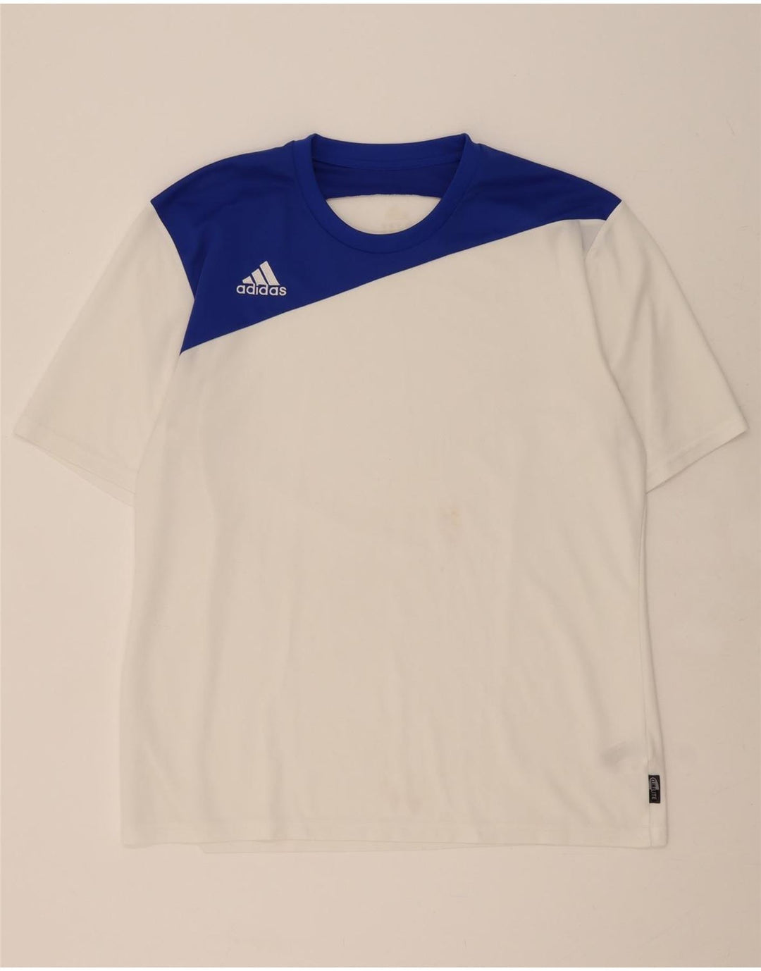 ADIDAS Mens Climalite T-Shirt Top XL White Colourblock Polyester Vintage Adidas and Second-Hand Adidas from Messina Hembry 