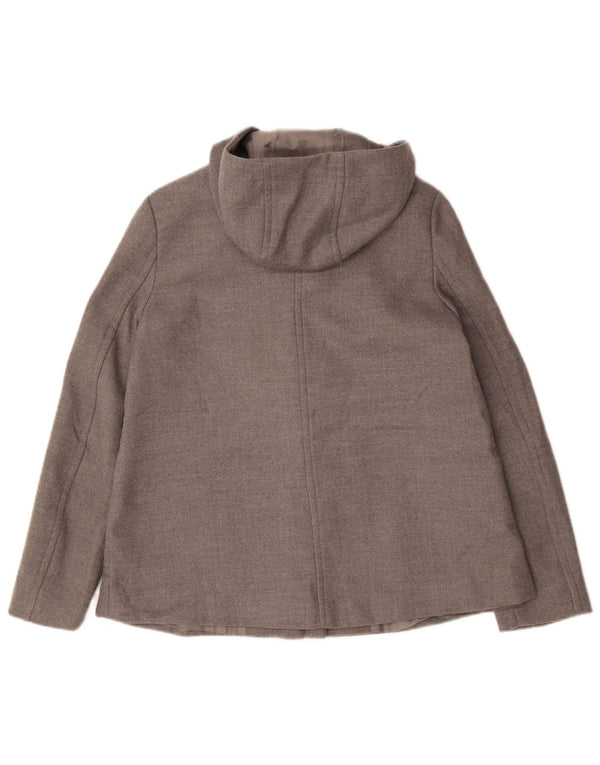Женское полупальто свободного кроя с капюшоном Zara UK 6 XS, серое