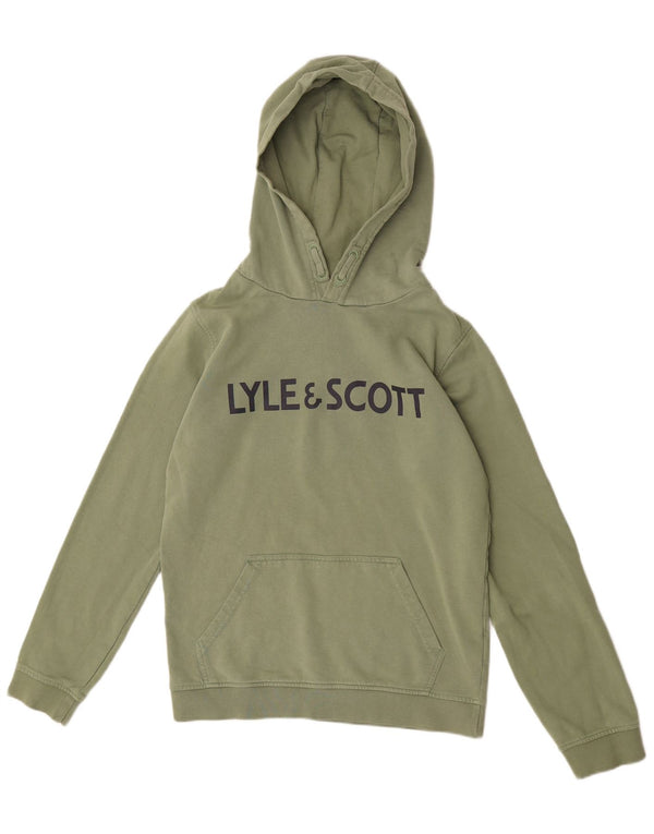 Джемпер с худи обычного кроя Lyle & Scott для мальчиков 14-15 лет, зеленый