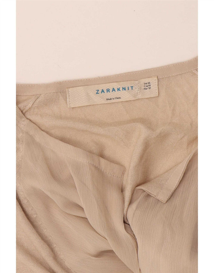 Женский кардиган с длинным рукавом Zara UK 12, средний бежевый