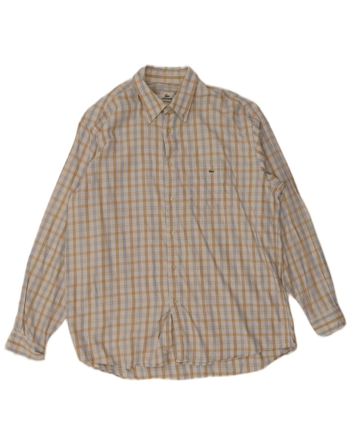 Мужская рубашка Lacoste, размер 44 XL, белая клетка