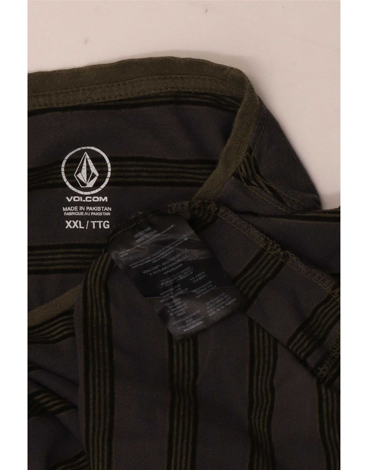 Мужской топ Volcom с длинным рукавом 2XL, хлопок в серую полоску