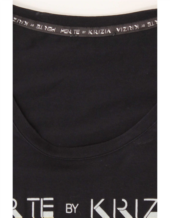 Женская футболка Perte by Krizia Regular с рисунком Top UK 12 Medium Navy Blue