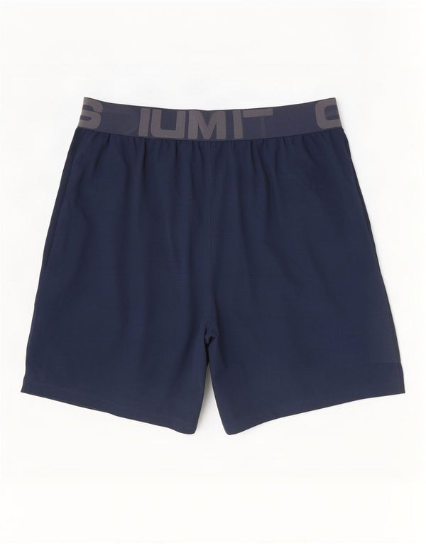 Мужские спортивные шорты с рисунком Under Armour Heat Gear XL, темно-синие, с цветными блоками