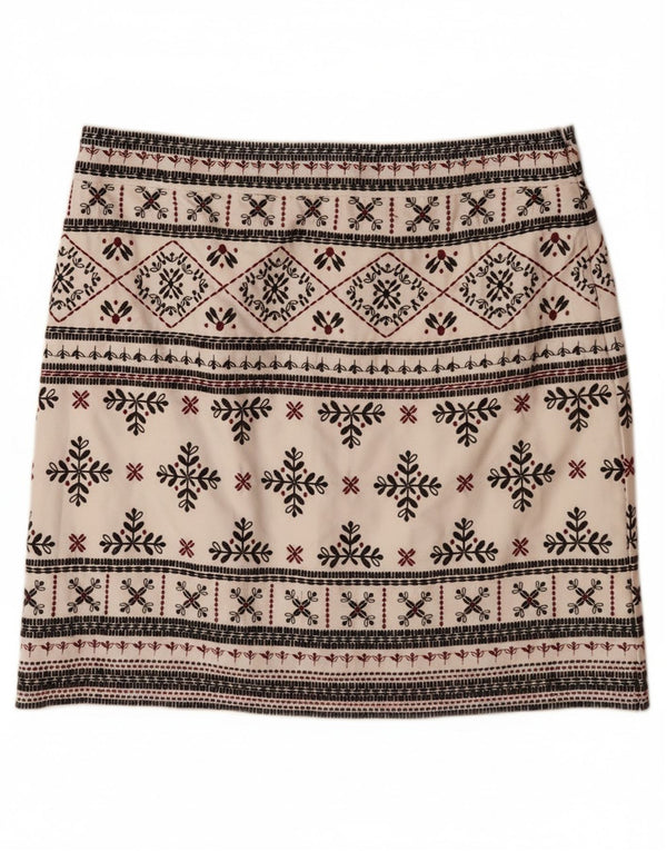 Женская мини-юбка WHITE STUFF UK 10, маленькая W32 Off White, хлопок Fair Isle