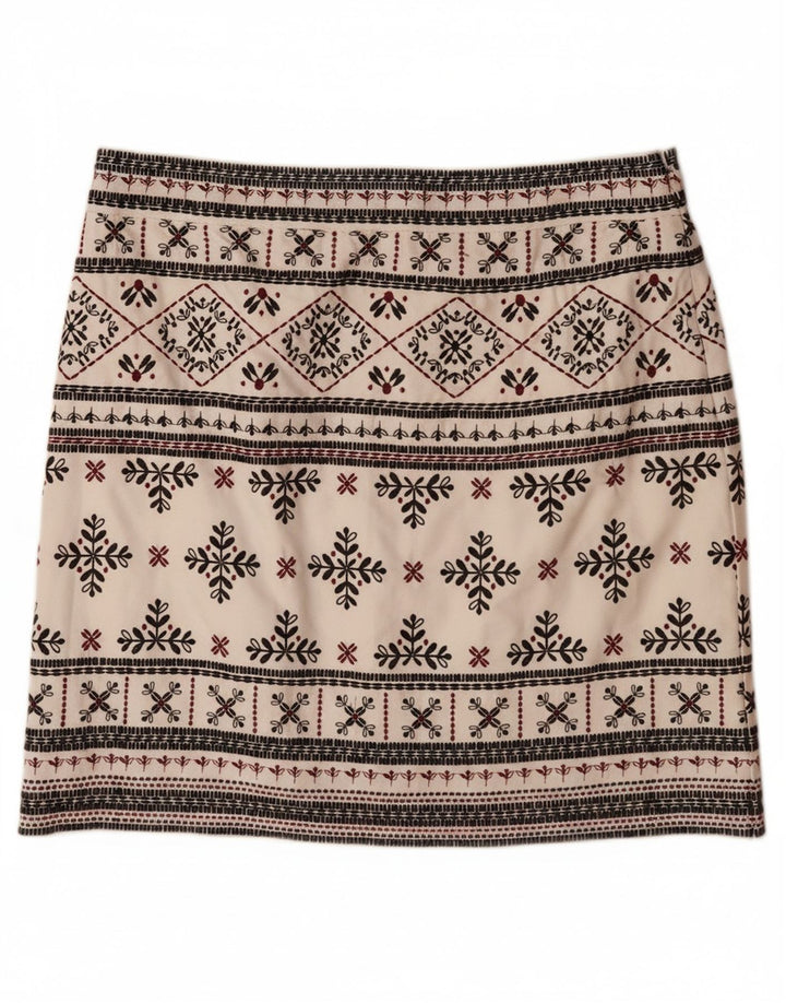 Женская мини-юбка WHITE STUFF UK 10, маленькая W32 Off White, хлопок Fair Isle