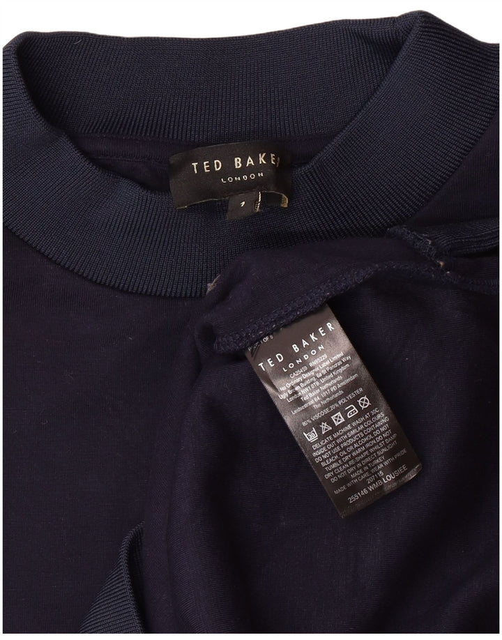 Женский свитшот оверсайз TED BAKER, размер 1 XS, темно-синий, вискоза
