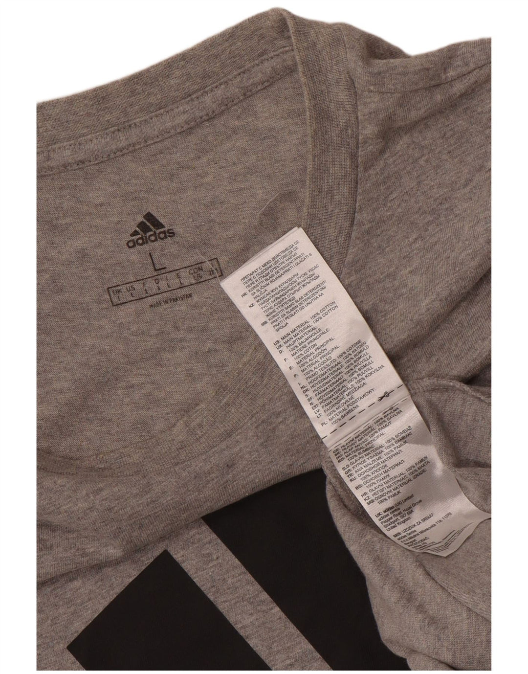 Мужская футболка с рисунком ADIDAS, большой серый хлопок