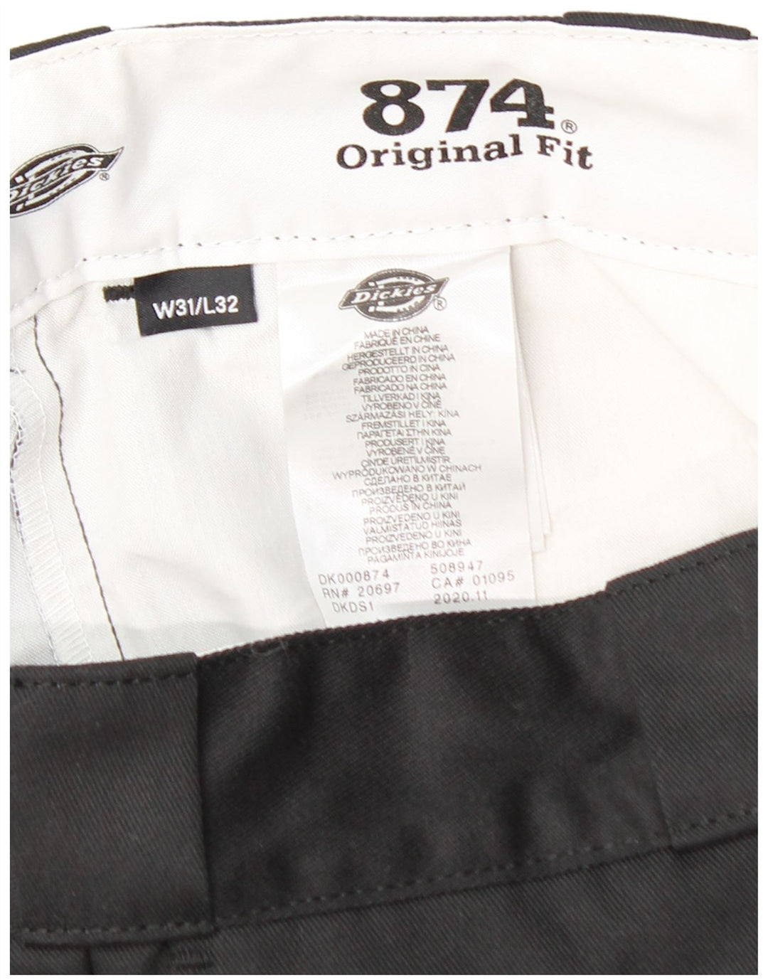 Мужские прямые брюки чинос DICKIES 874 оригинального кроя W31 L32, черный хлопок