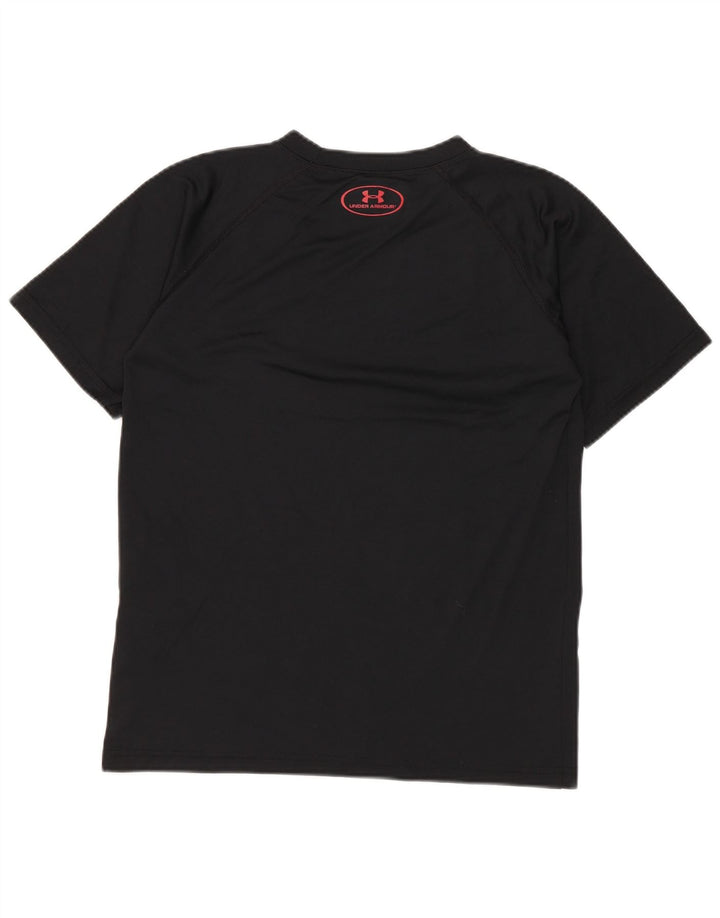 Футболка с рисунком Under Armour для мальчиков Heat Gear, топ 9–10 лет, средний черный