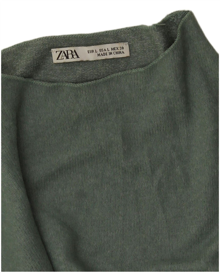 Женский джемпер с высоким воротником Zara UK 16, большой зеленый