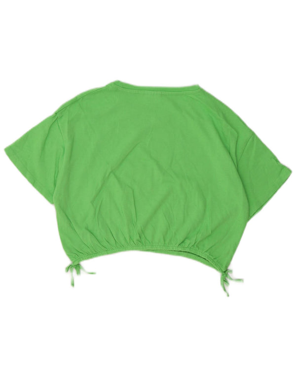 Укороченная блузка Zara для девочек 11–12 лет, зеленый хлопок