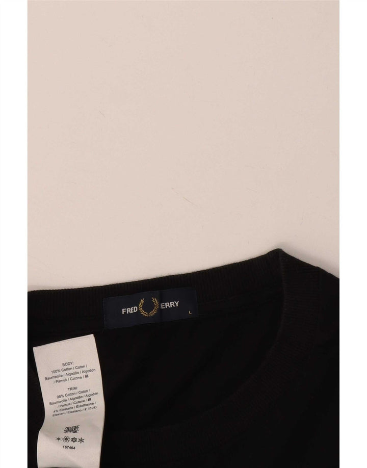 Мужская футболка Fred Perry, большой черный хлопок