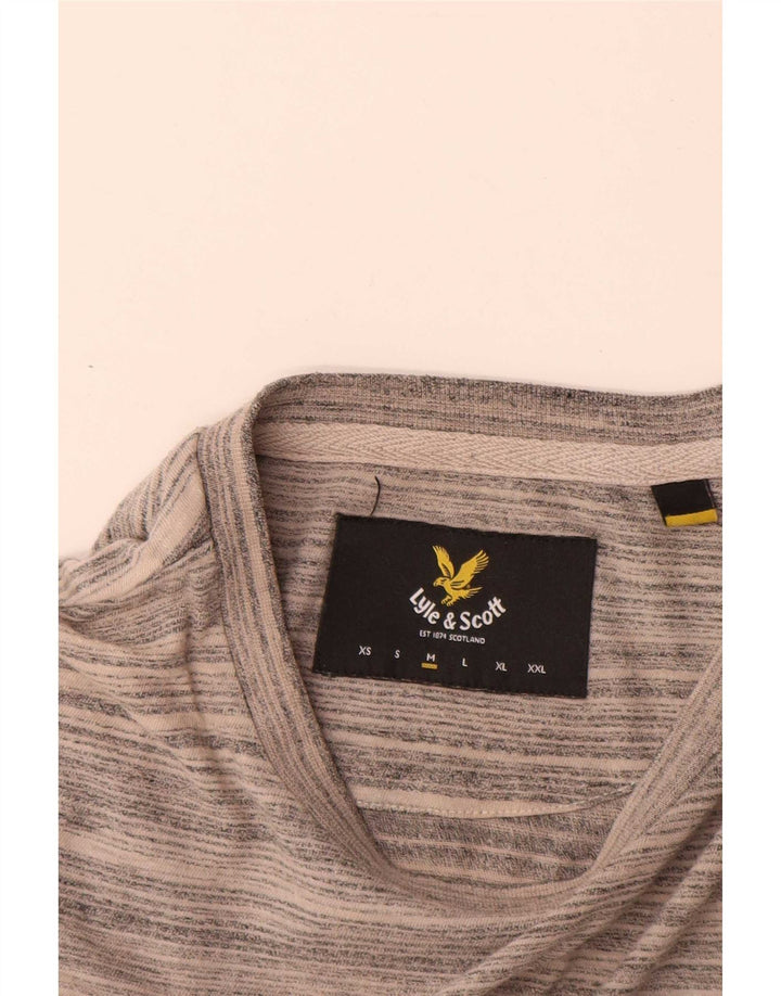 Мужская футболка Lyle & Scott Top из хлопка среднего серого цвета в тонкую полоску