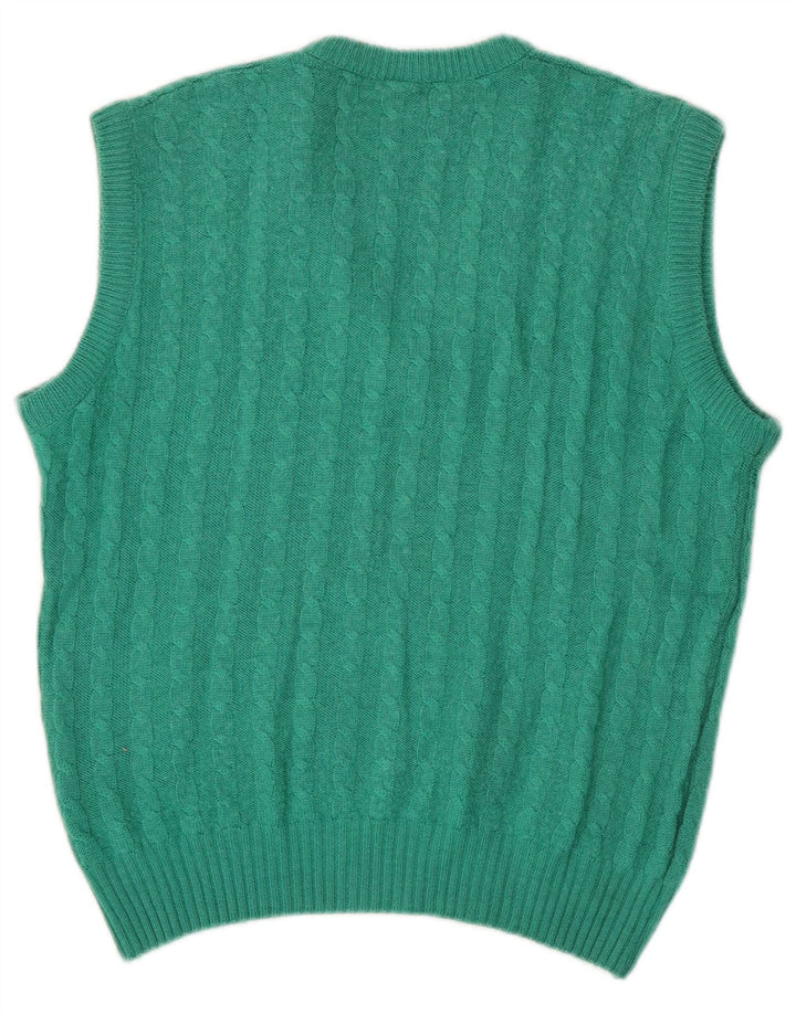 ВИНТАЖНАЯ женская майка без рукавов UK 14, средний зеленый цвет