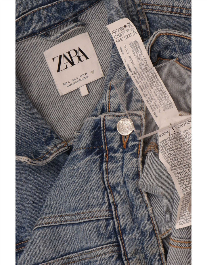 Женская джинсовая куртка Zara UK 14, большой синий хлопок