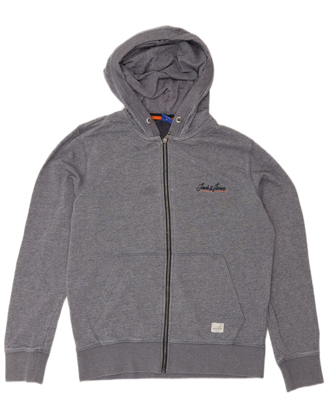 Мужской свитер с капюшоном на молнии Jack & Jones, средний серый полиэстер с крапинками