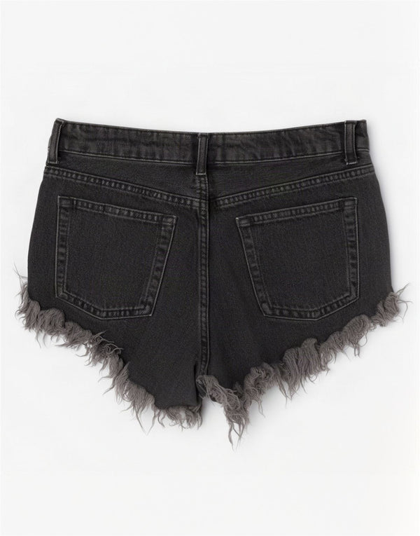 Topshop Женские джинсовые шорты с завышенной талией UK 12 Medium W28 Серые