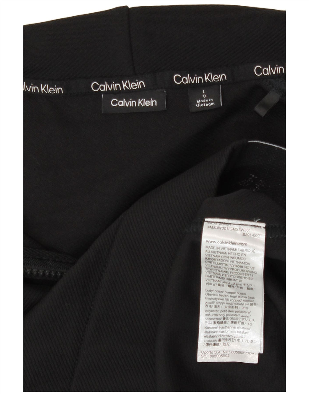 Мужской джемпер с капюшоном на молнии с рисунком Calvin Klein, большой черный полиэстер
