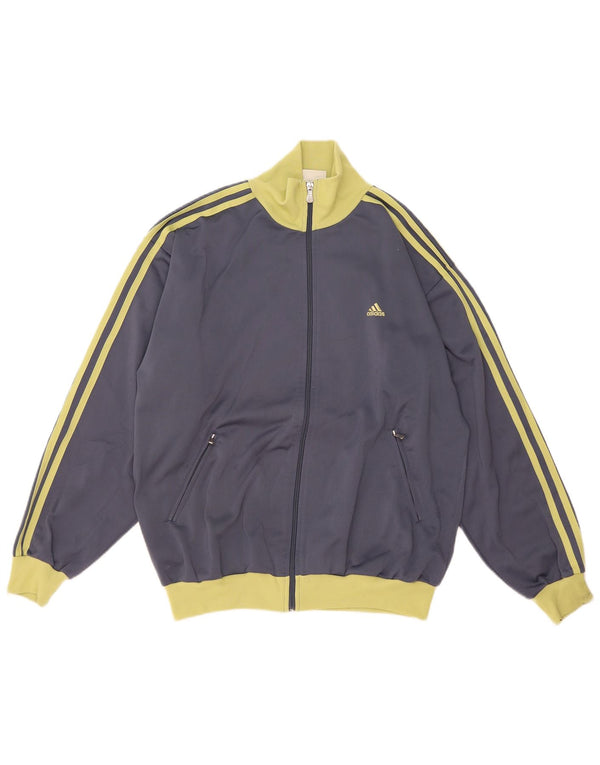 Мужская спортивная куртка Adidas UK 38/40, средний серый полиэстер с цветными блоками