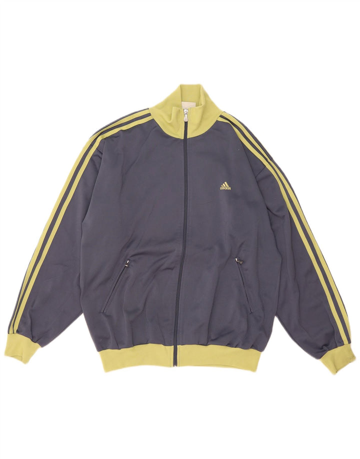Мужская спортивная куртка Adidas UK 38/40, средний серый полиэстер с цветными блоками