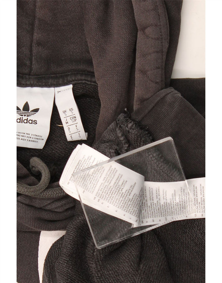 Мужской джемпер с капюшоном ADIDAS, маленький черный, хлопковый