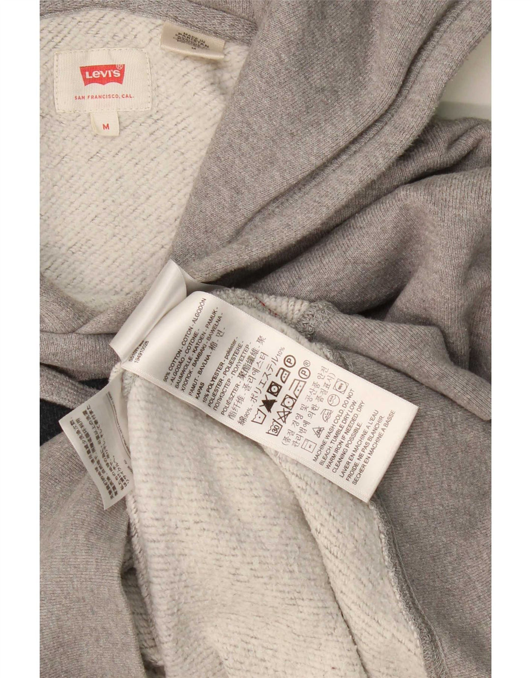 Мужской джемпер с капюшоном Levi's с рисунком, средний серый хлопок с крапинками