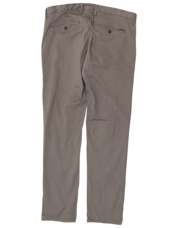 GANT Mens Straight Chino Trousers W36 L34 Grey Cotton