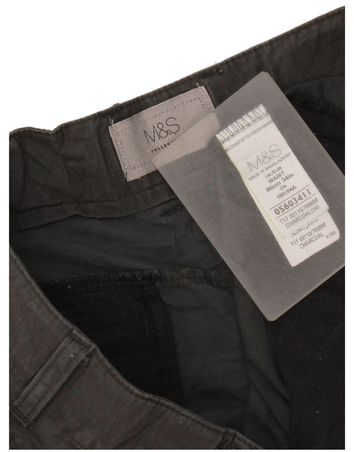 Мужские шорты карго Marks & Spencer W34, большие серые, хлопок