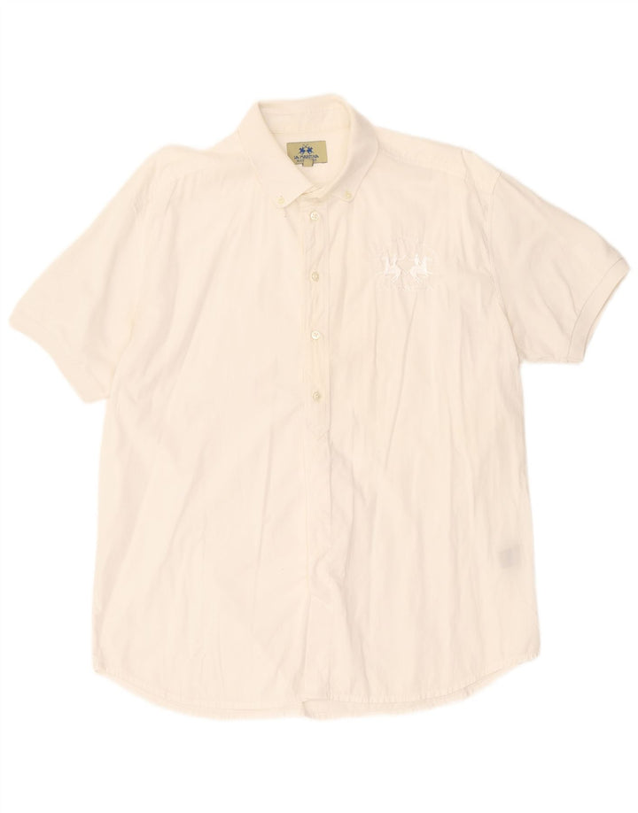 LA MARTINA Мужская рубашка-пуловер с коротким рукавом Buenos Aires XL, белая