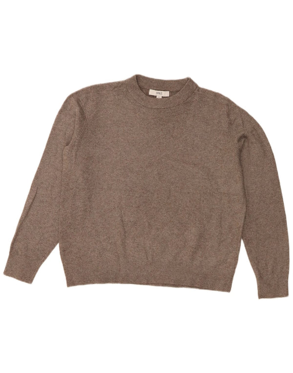 Женский джемпер с круглым вырезом Marks & Spencer UK 14, средний серый полиэстер