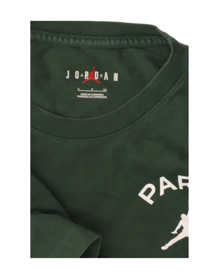 JORDAN Mens Paris Saint- Germain Graphic T-Shirt Top Small Green