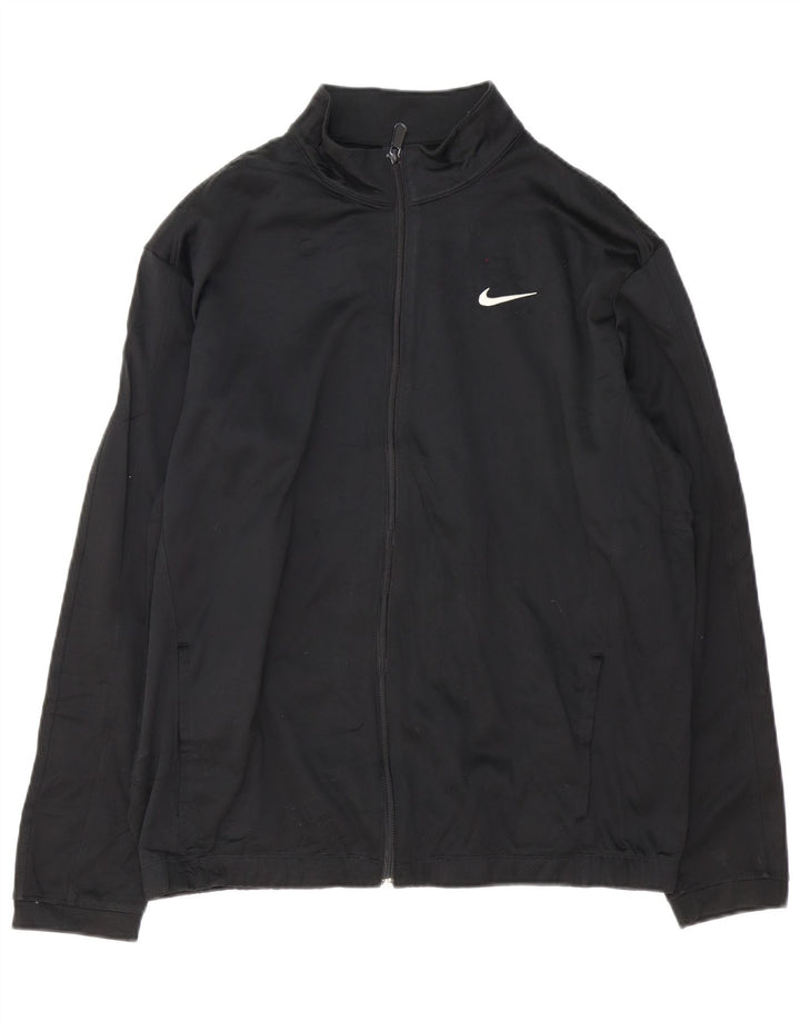 Мужская спортивная куртка NIKE Therma-Fit, большая черная полиэстеровая куртка