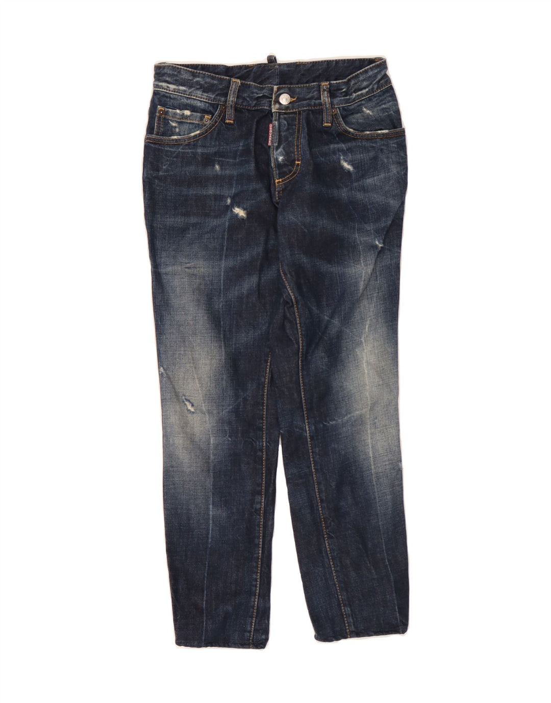 DSQUARED2 Mens Straight Jeans IT 46 Small W28 L27 Navy Blue Cotton Vintage Dsquared2 and Second-Hand Dsquared2 from Messina Hembry 