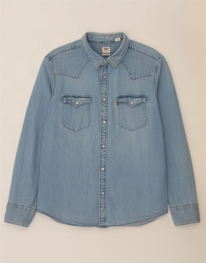 Мужская джинсовая рубашка стандартного кроя Levi's XL, синяя
