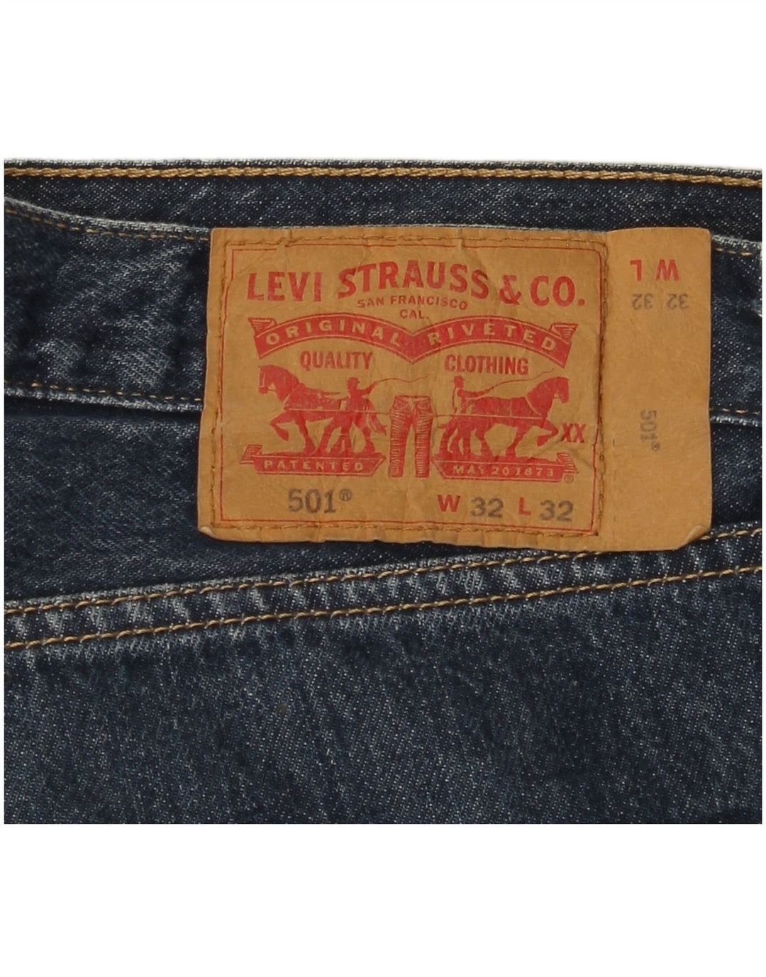 Мужские прямые джинсы LEVI'S 501 W32 L29 синие, хлопок