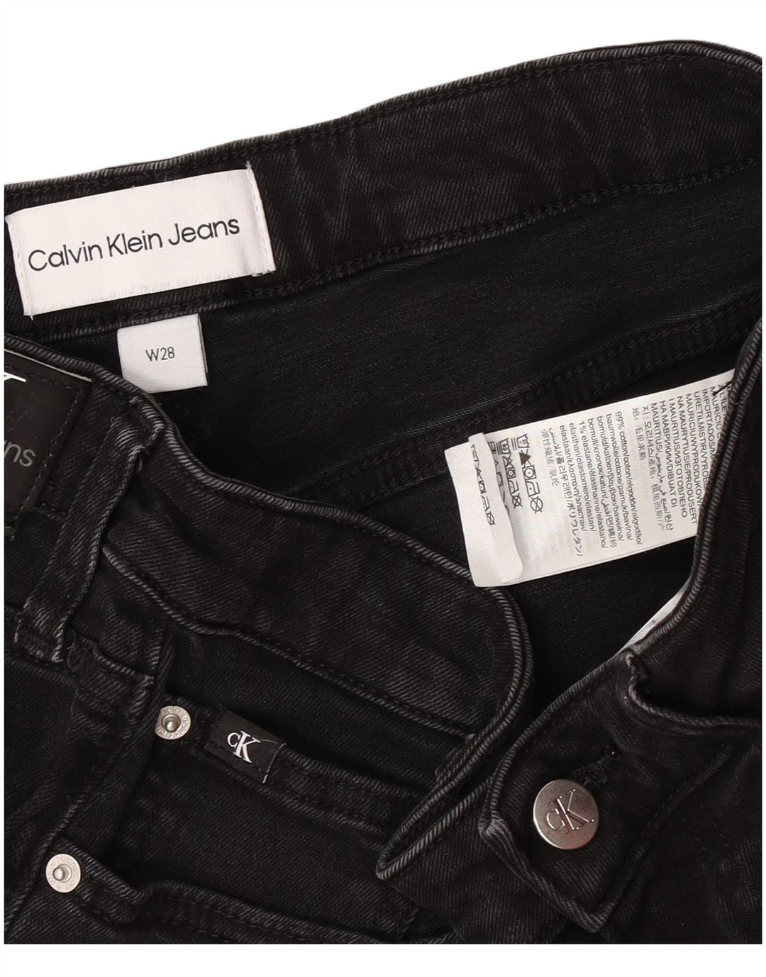 Женские джинсовые шорты Calvin Klein W28, средний черный, хлопок