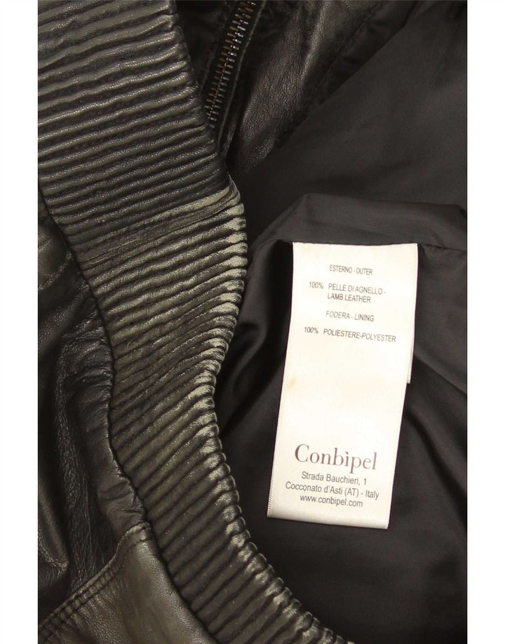 Женская кожаная куртка-бомбер Conbipel IT 44 Medium Black Leather