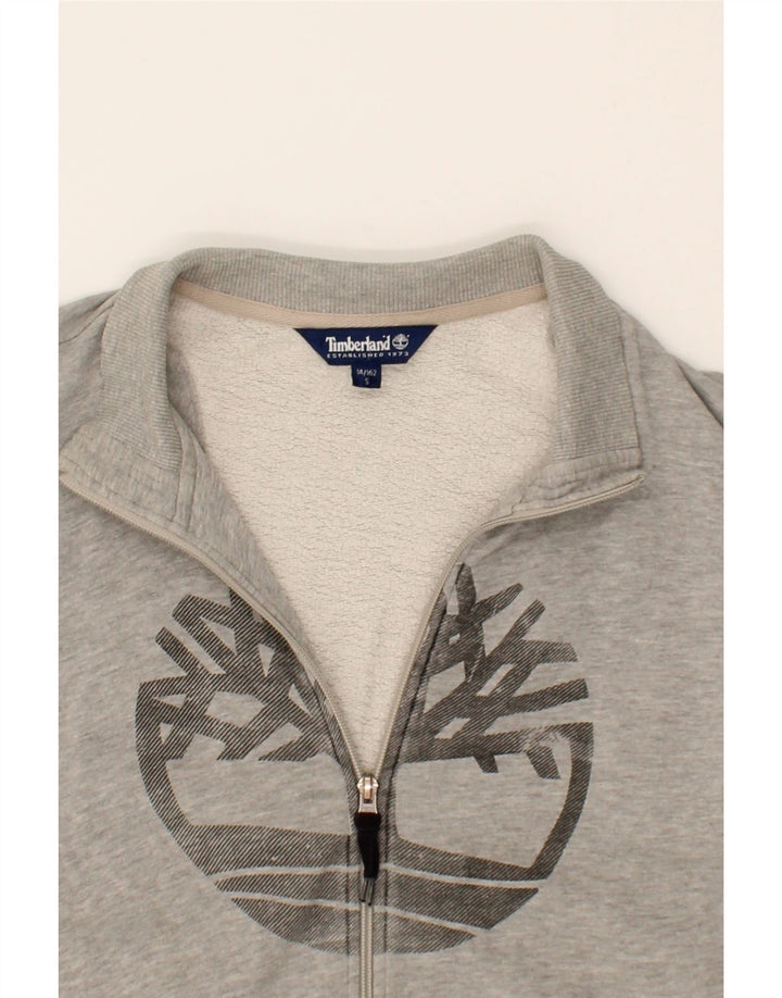 TIMBERLAND Boys Graphic Tracksuit Top Jacket 13-14 Years Small Grey Cotton Vintage Timberland and Second-Hand Timberland from Messina Hembry 