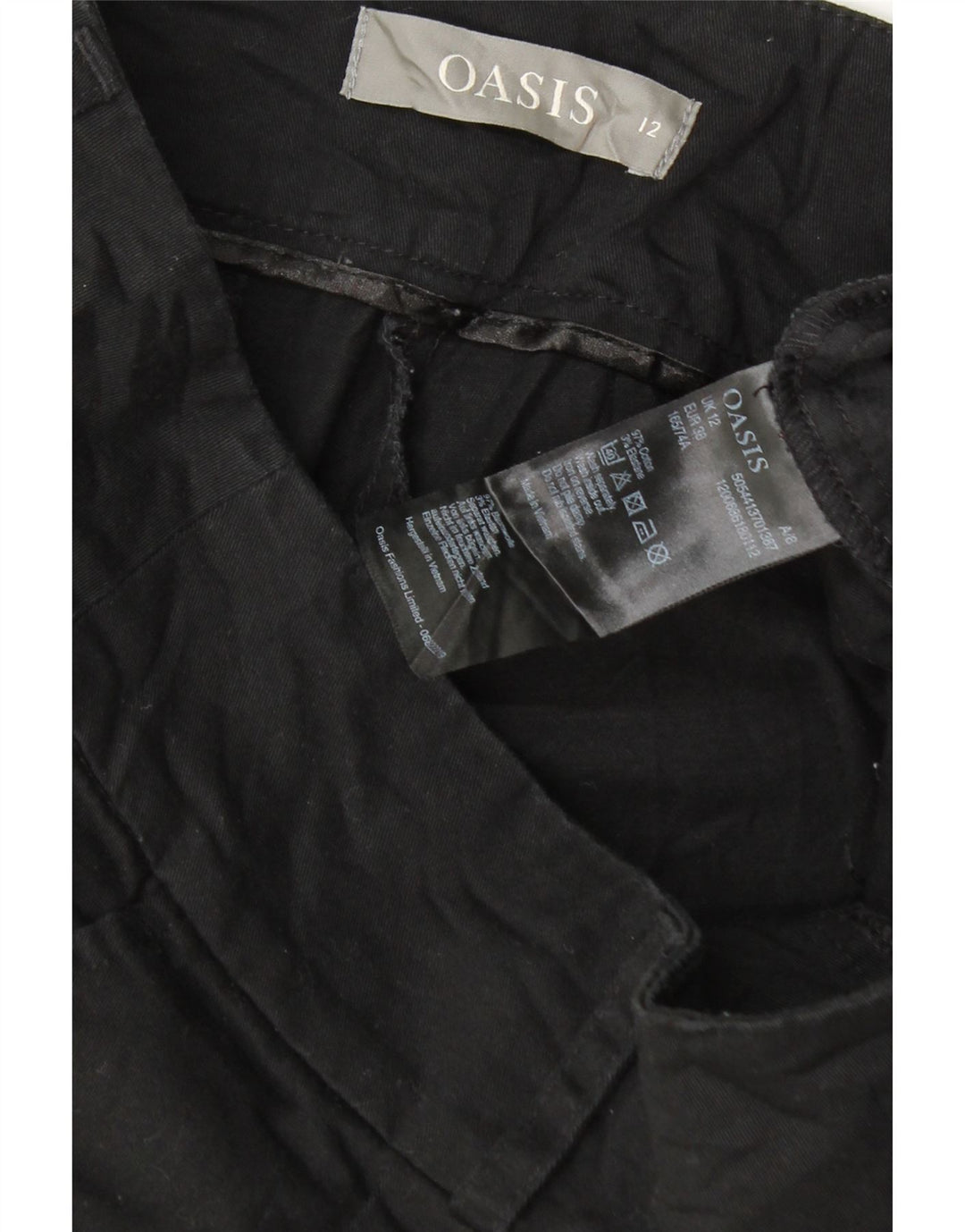 Женские шорты чинос Oasis UK 12 Medium W32, черные хлопковые
